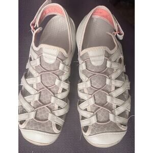 BareTraps Women's Frenzie Hiking Sport Fisherman Sandals Size 8.5 Grey, Orange